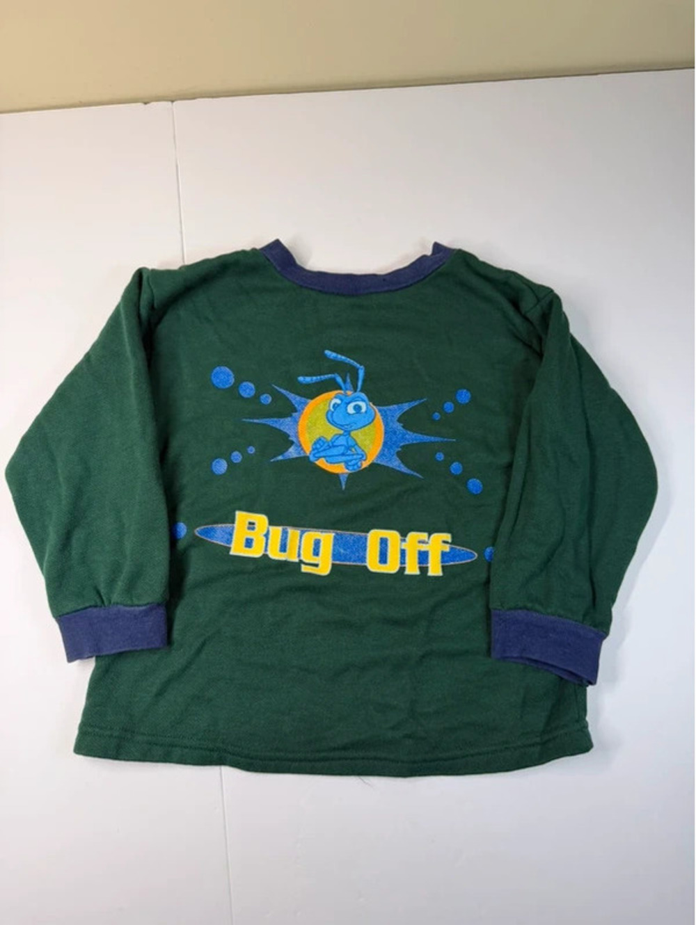 Vintage Disney A Bug's Life Flik Bug Off Long Sleeve Knit Top Fits 4T